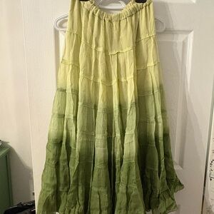 All Saints Yellow to Green Maxi Skirt